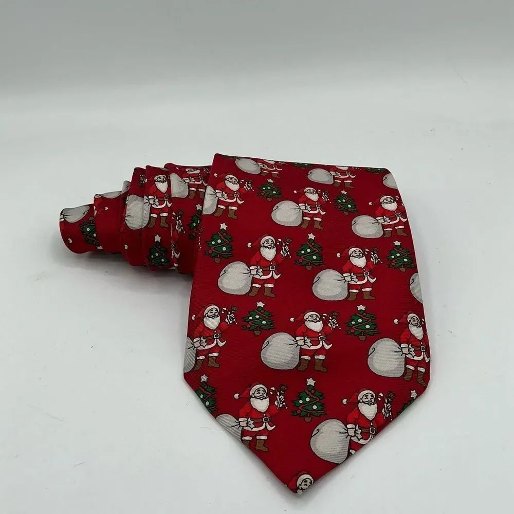 Festive Hallmark Santa Claus Red Necktie